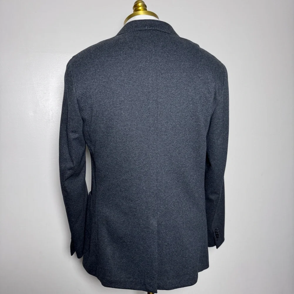 Banana Republic Blazer Mens 42R Gray Solid Slim Fit Cotton‎ Blend Two Button